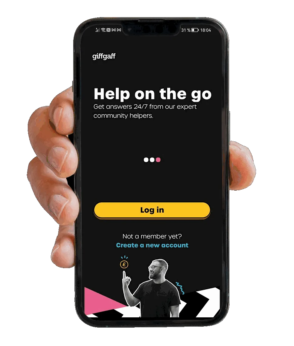 giffgaff app screenshot 1